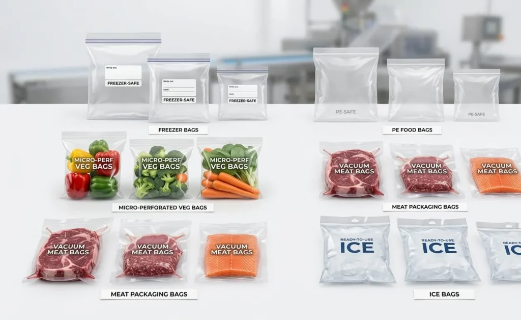 Tipos de Bolsas para Conservación de Alimentos