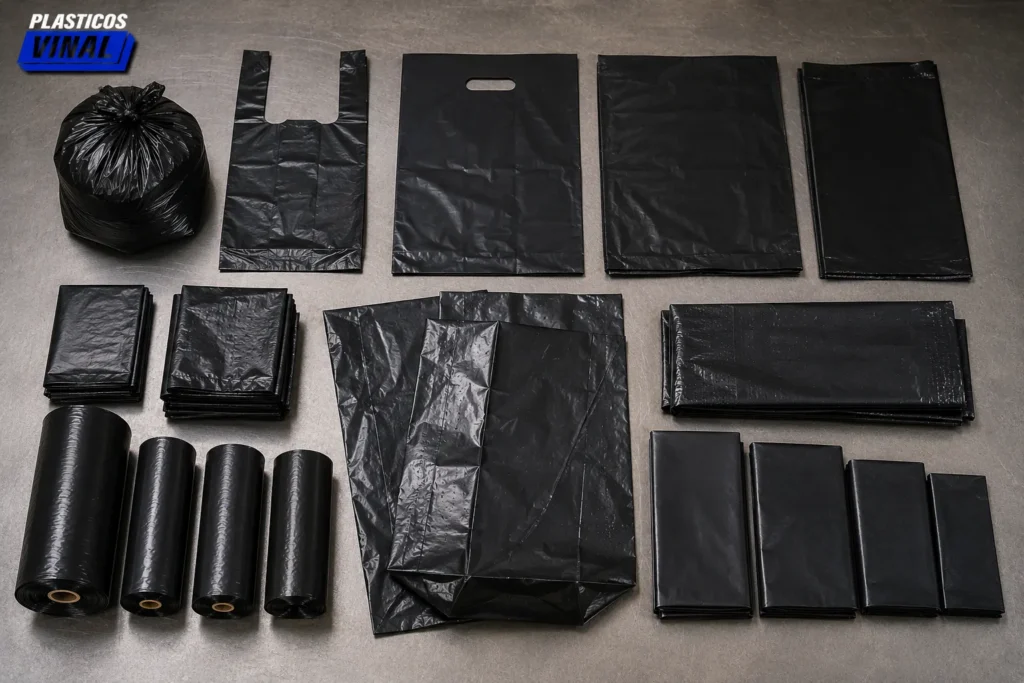 Tipos de bolsas negras que produce una fábrica completa